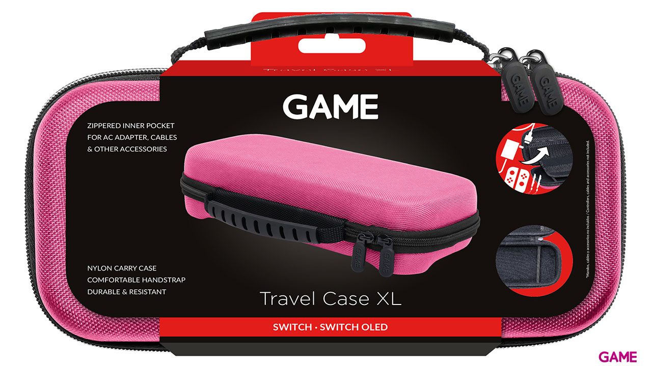 GAME GM182 Bolsa de transporte XL Rosa para Nintendo Switch-0