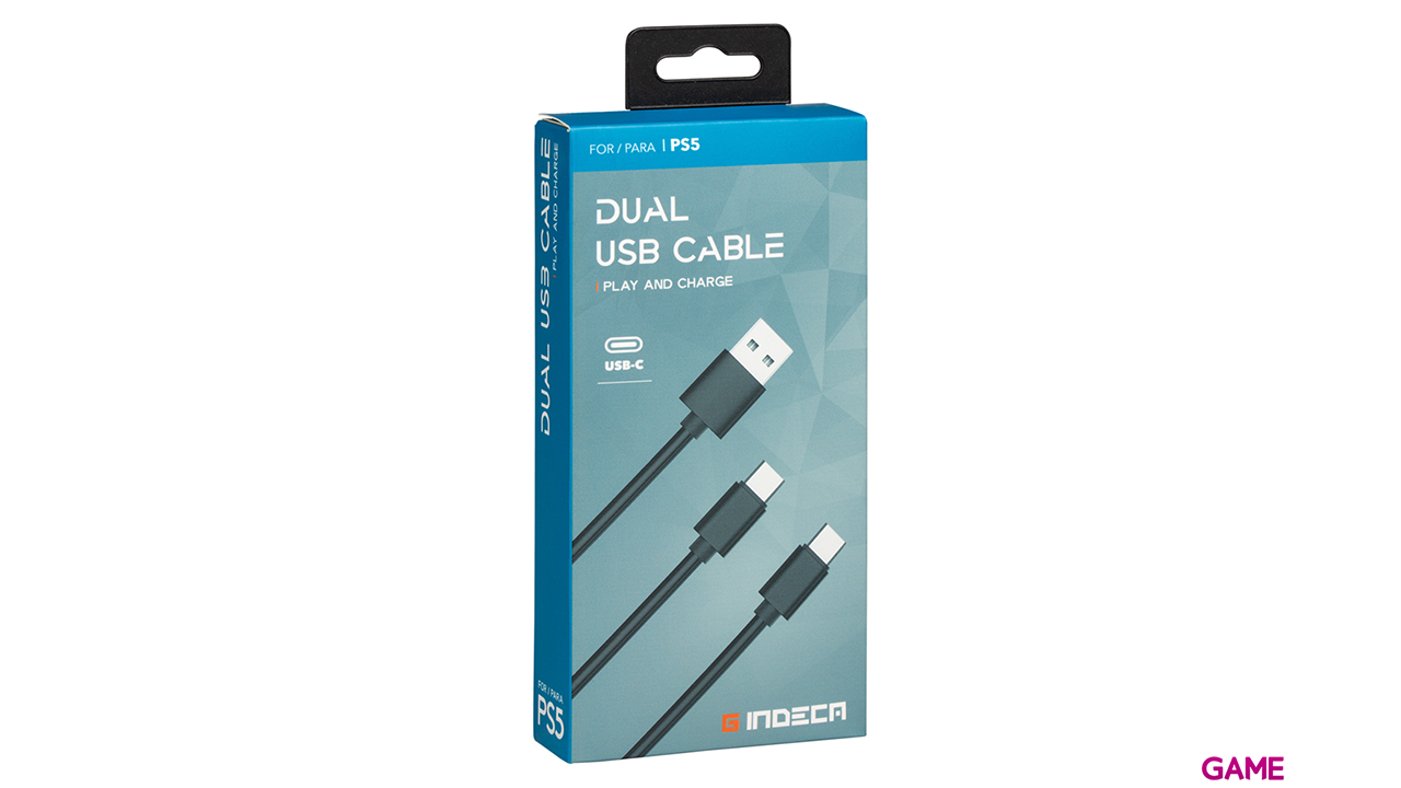 Cable de Carga USB-C para 2 Mandos Indeca Gaming-0