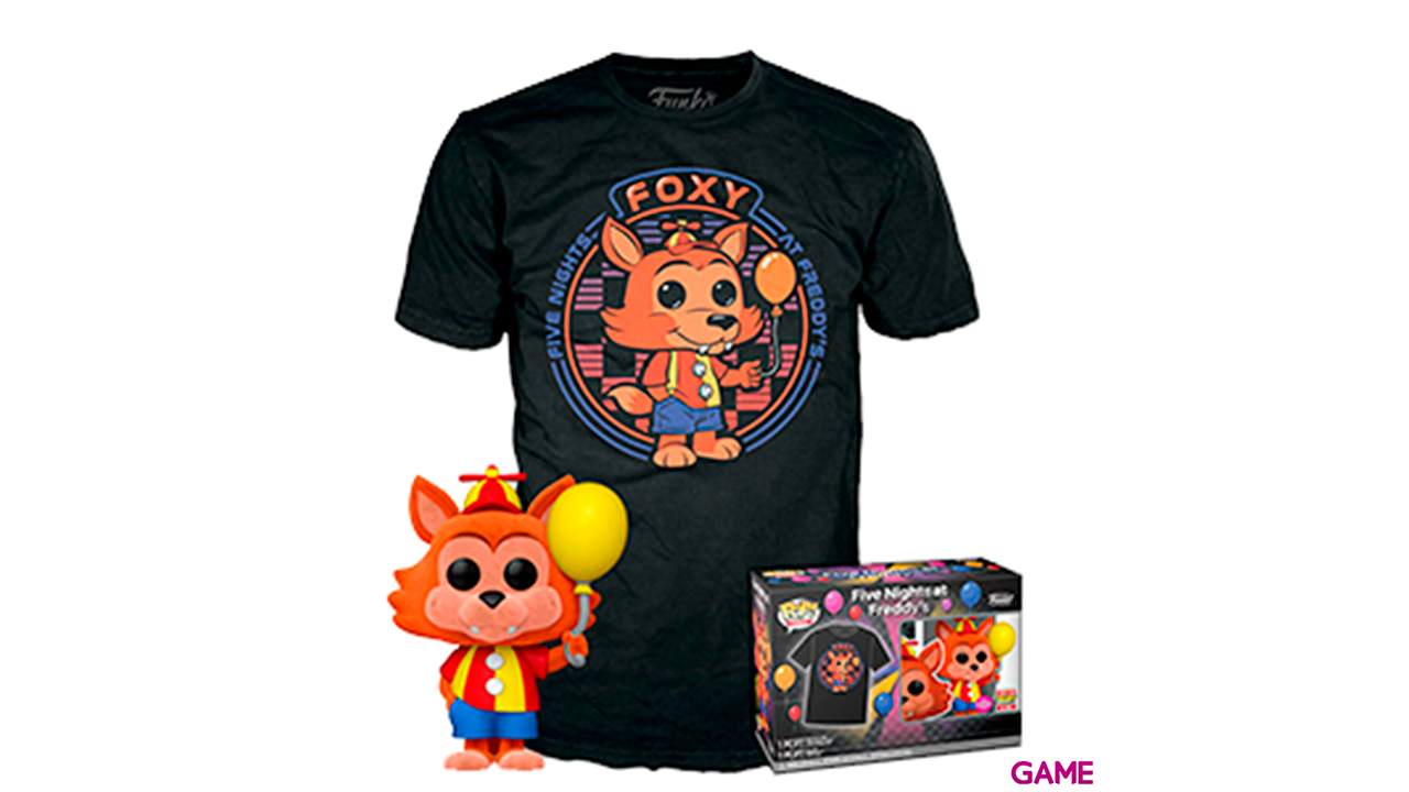 Set Camiseta y Figura POP Five Nights At Freddy´s Ballon Foxy XL-0