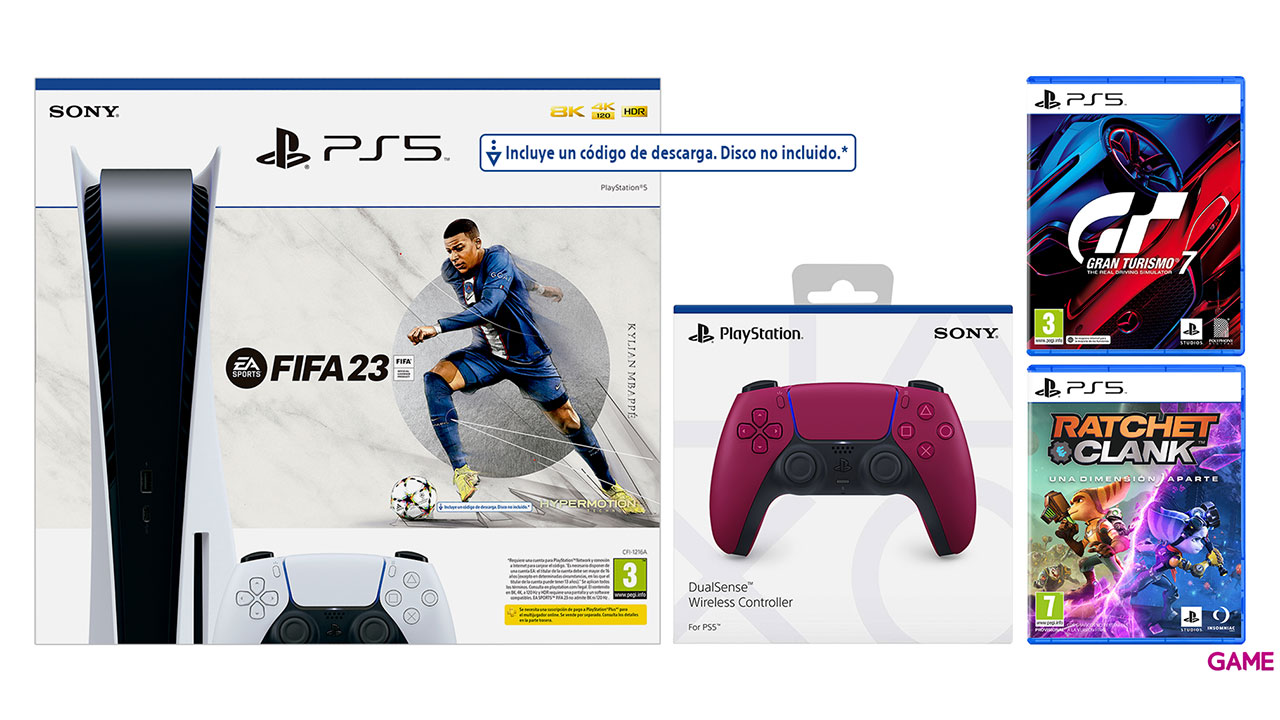 PS5 Stand FIFA 23+Ratchet+GT7+DualSense-1