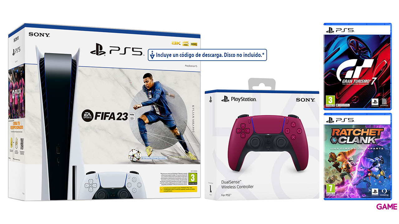PS5 Stand FIFA 23+Ratchet+GT7+DualSense-2