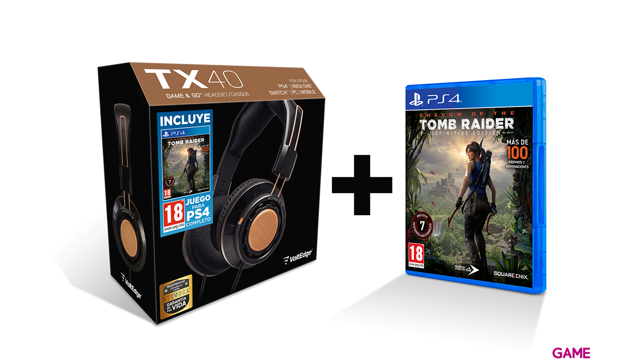 Auriculares Voltedge TX40 + Shadow of the Tomb Raider PS4-0