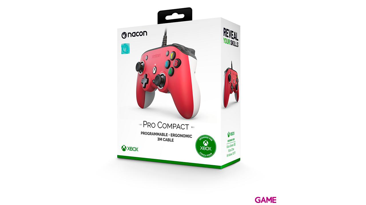 Mando con cable Nacon Pro Compact Rojo-3