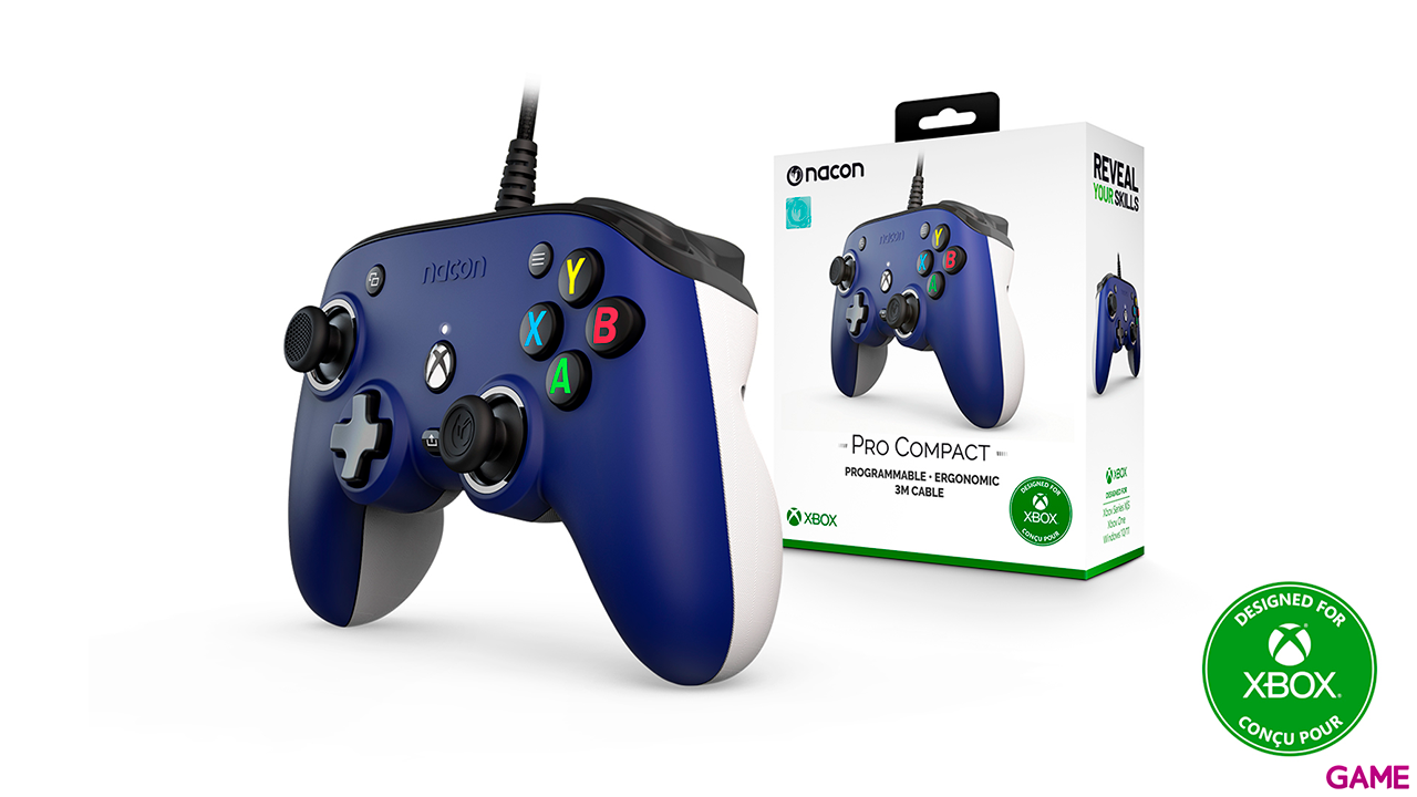 Mando con cable Nacon Pro Compact Azul-3