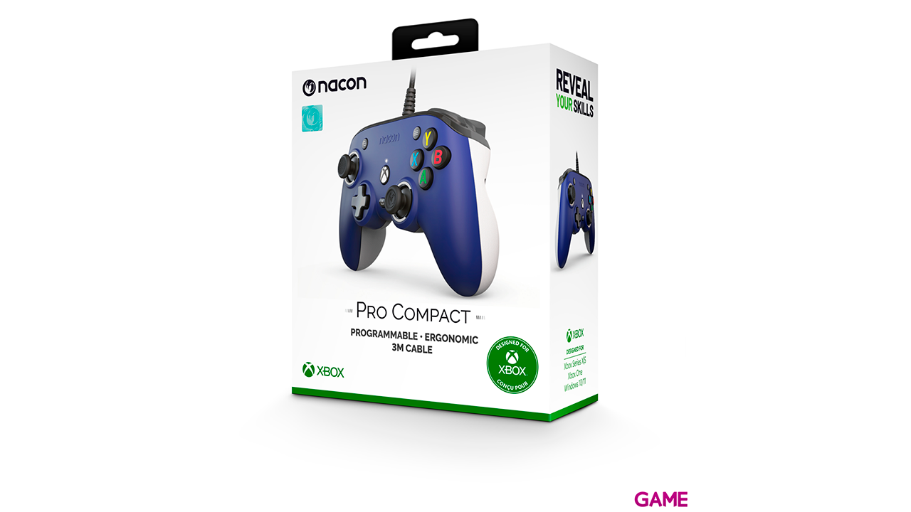 Mando con cable Nacon Pro Compact Azul-4