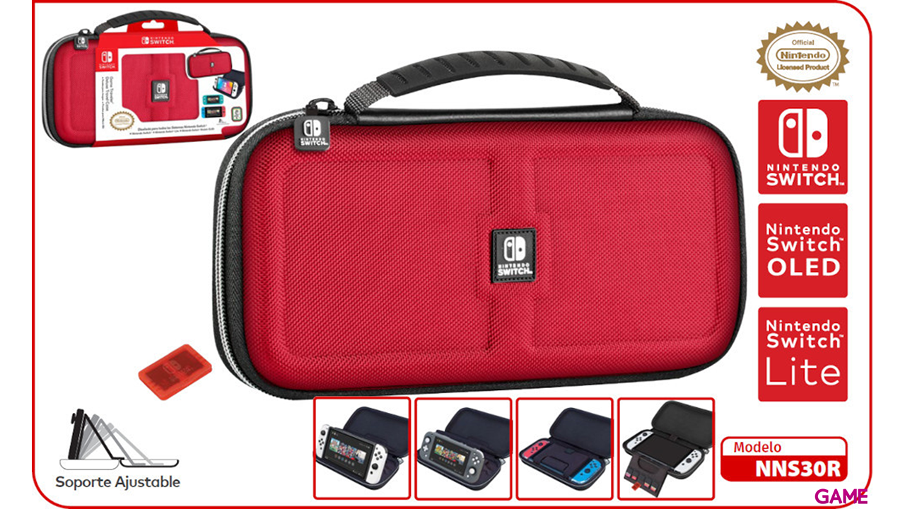 Game Traveller Deluxe Travel Case NNS30R Roja -Licencia oficial--1