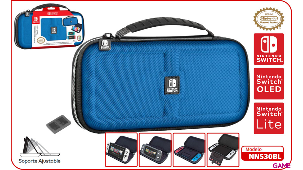 Game Traveller Deluxe Travel Case NNS30B Azul -Licencia oficial--1