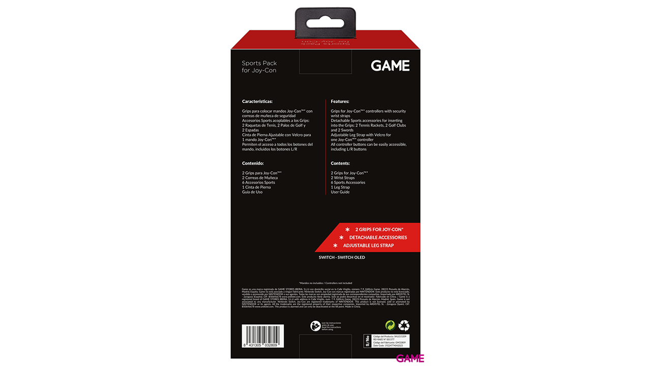GAME GM32809 Pack Sports Kit 11en1 para Joy-Con Switch-1