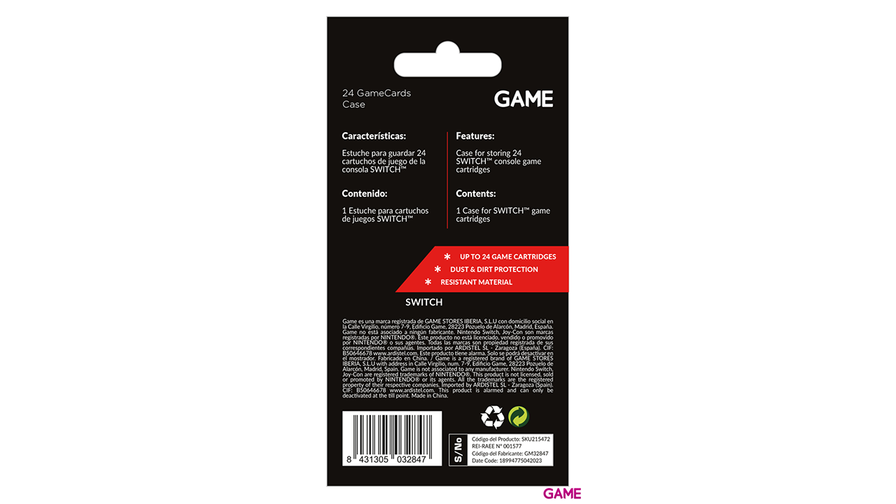 GAME GM32847 Caja para 24 Cartuchos para Nintendo Switch-1