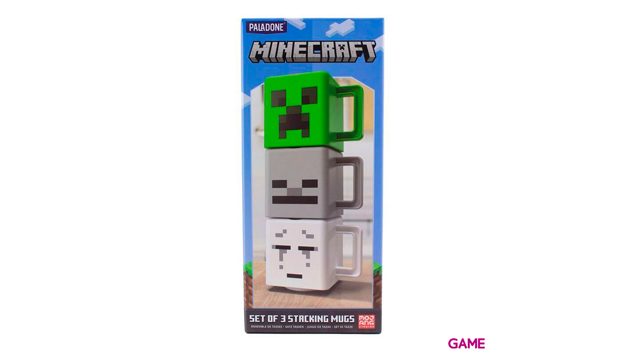 Set de Tazas Apilables Minecraft (3u.) Exclusivo GAME-2