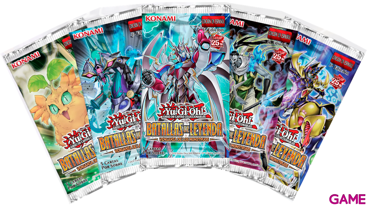 Sobre De Yu-Gi-Oh! Batallas De Leyenda: Tumulto De Monstruos, 3 Unidades Con 5 Cartas Cada Una, Incluye Rara Secreta Y Ultra Rara Engalonada