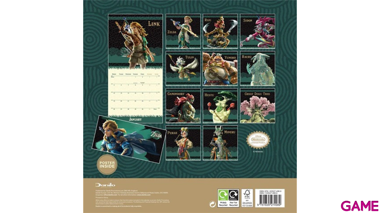 Calendario 2026 The Legend Of Zelda 30x30 Cm Merchandising GAME es calendario-2026-the-legend-of-zelda-30x30-cm-merchandising-game-es