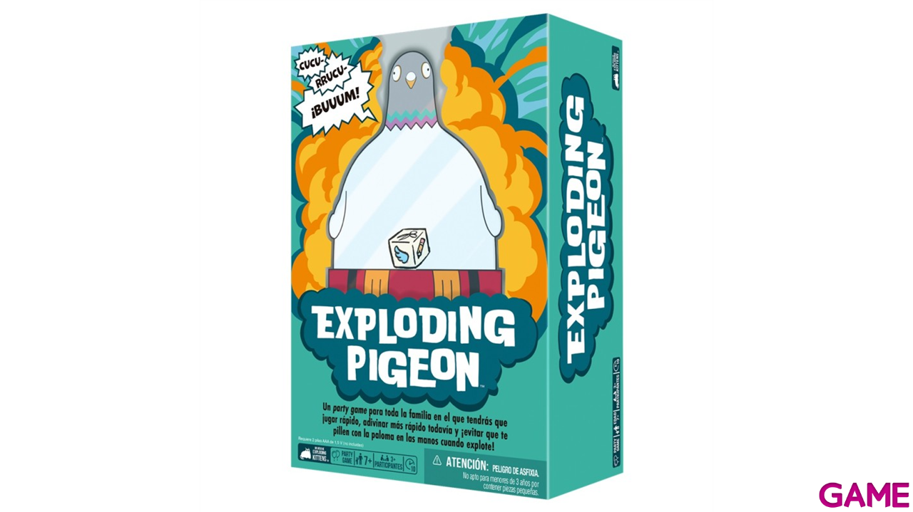 Exploding Pigeon. Merchandising: GAME.es
