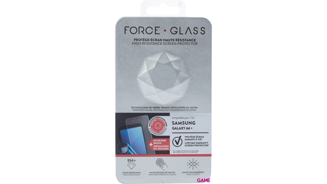 Protector de pantalla de vidrio templado Force Glass original para Samsung Galaxy A6+ y A605 2018  y-1
