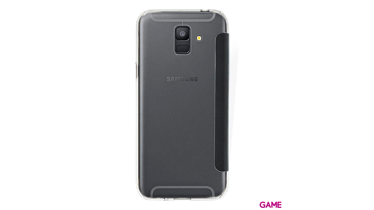Funda con tapa negra para Samsung Galaxy A6 y A600 2018-1