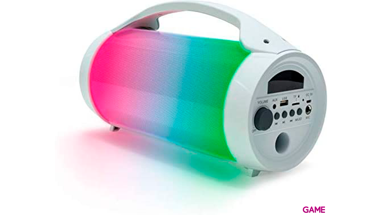 Altavoz Bluetooth con micrófono Party blanco con USB, AUX y SD-1