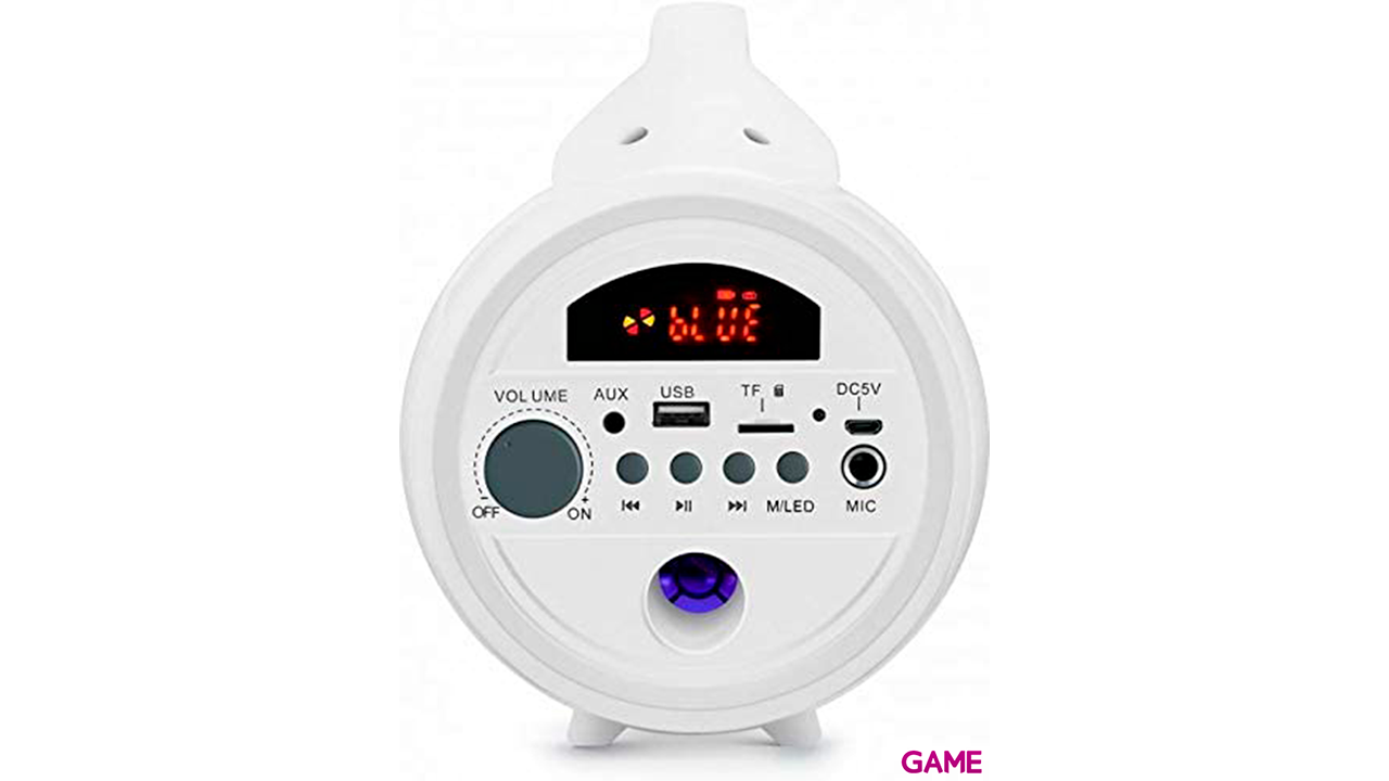 Altavoz Bluetooth con micrófono Party blanco con USB, AUX y SD-4