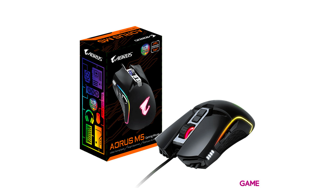 Gigabyte Aorus M5 USB A Óptico 16000 DPI - Raton Gaming-6