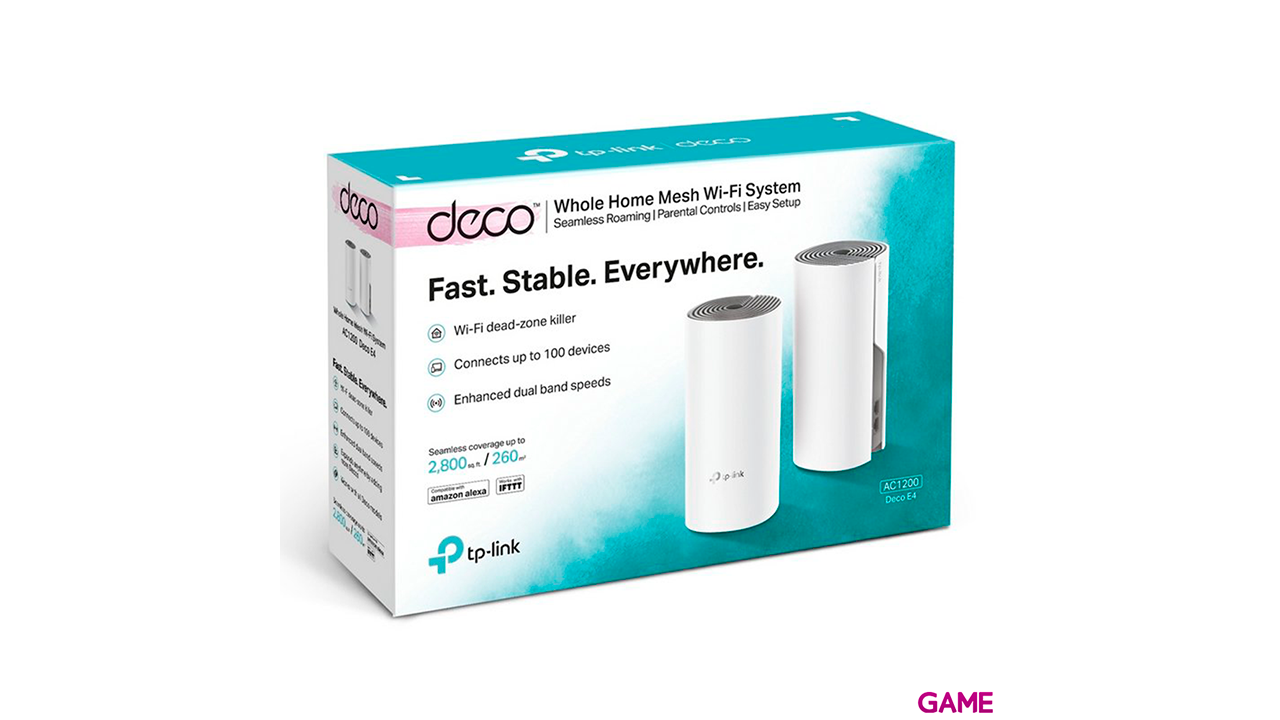 TP-LINK Deco E4 2 Pack Doble banda (2,4 GHz / 5 GHz) Ethernet Blanco - Mesh-0
