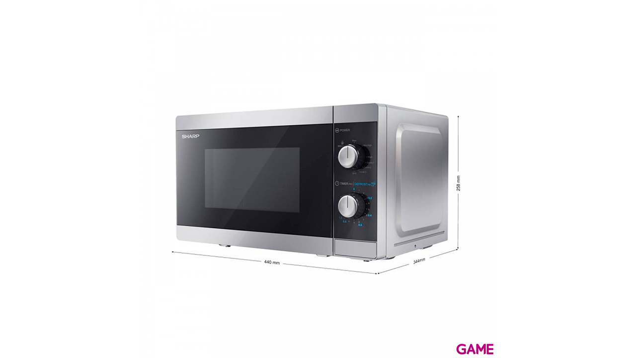 Sharp YC-MG01E-S 20L 800W Negro Gris - Microondas-4