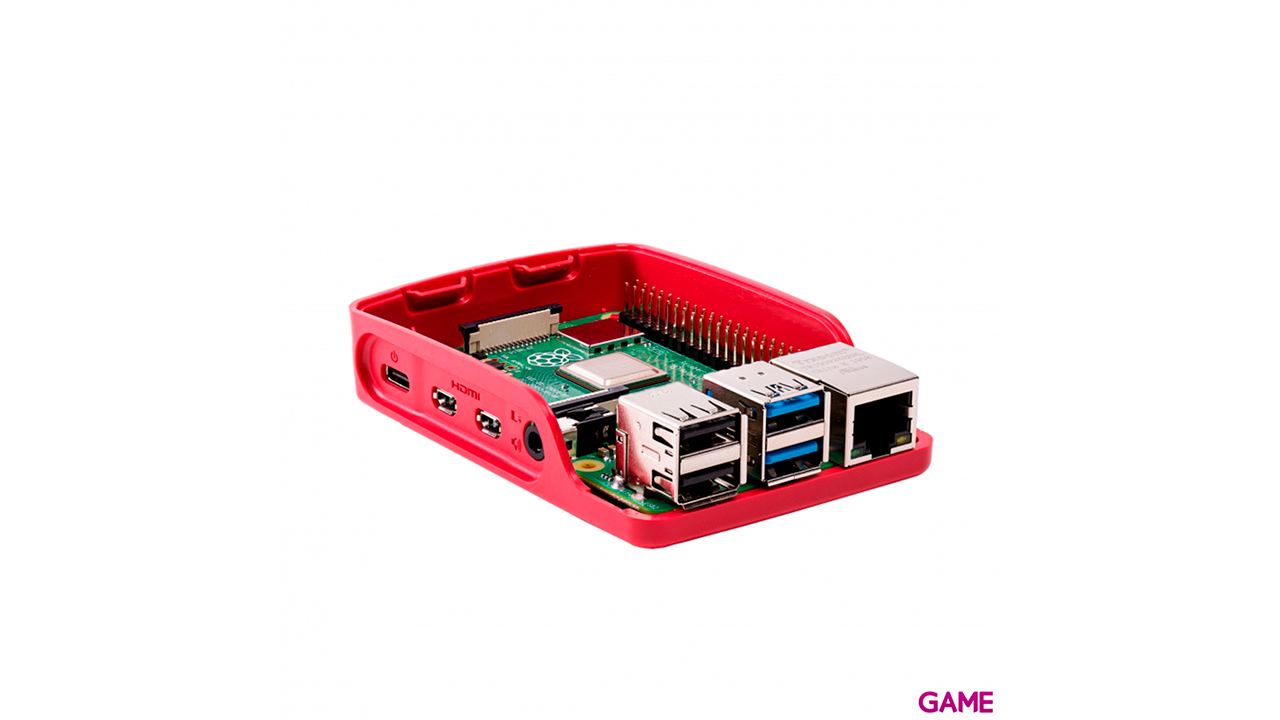 Raspberry Pi 4 Negro Rojo Blanco - Caja-5