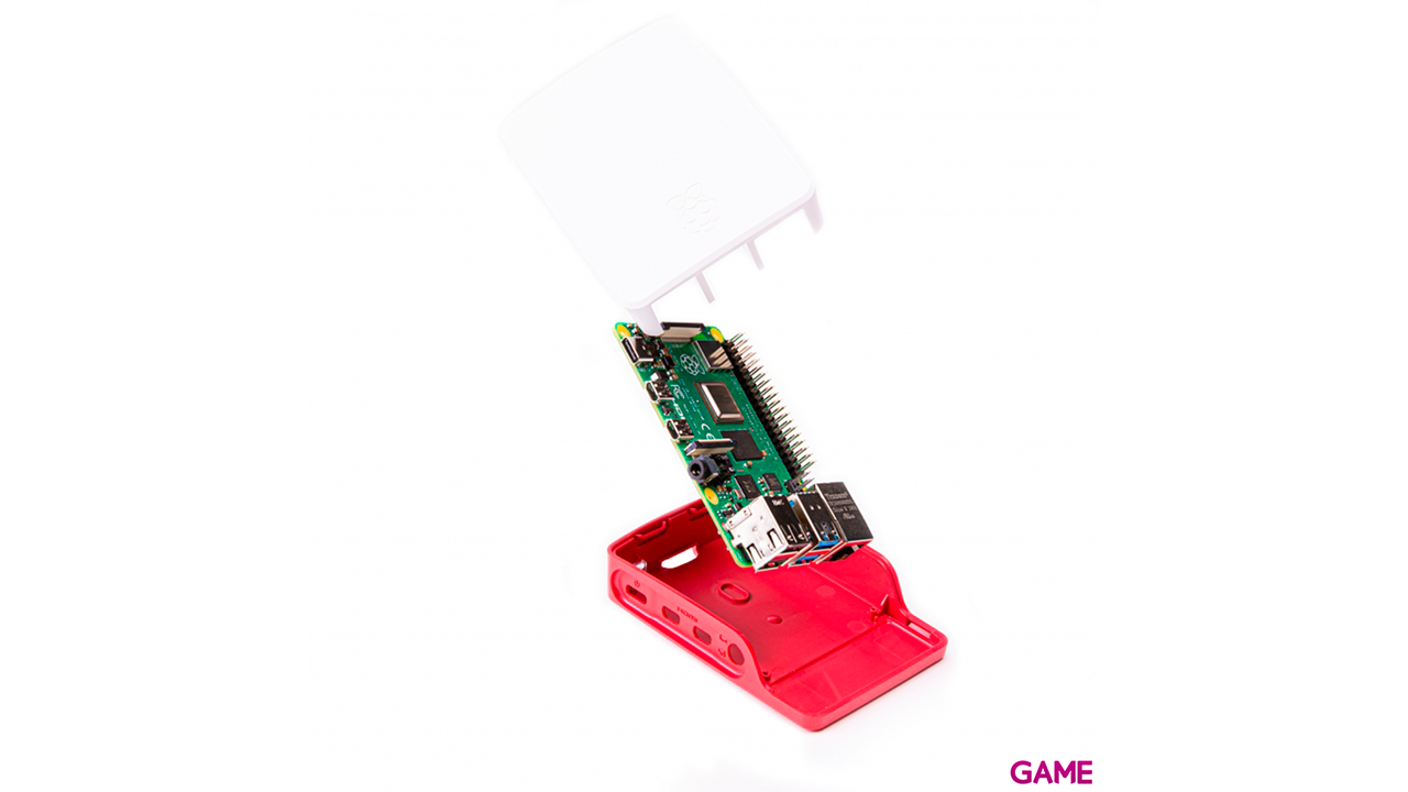 Raspberry Pi 4 Negro Rojo Blanco - Caja-6