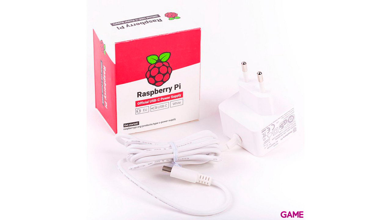 Raspberry Pi USB C 5.1V 3A Blanco - Fuente Alimentacion-0