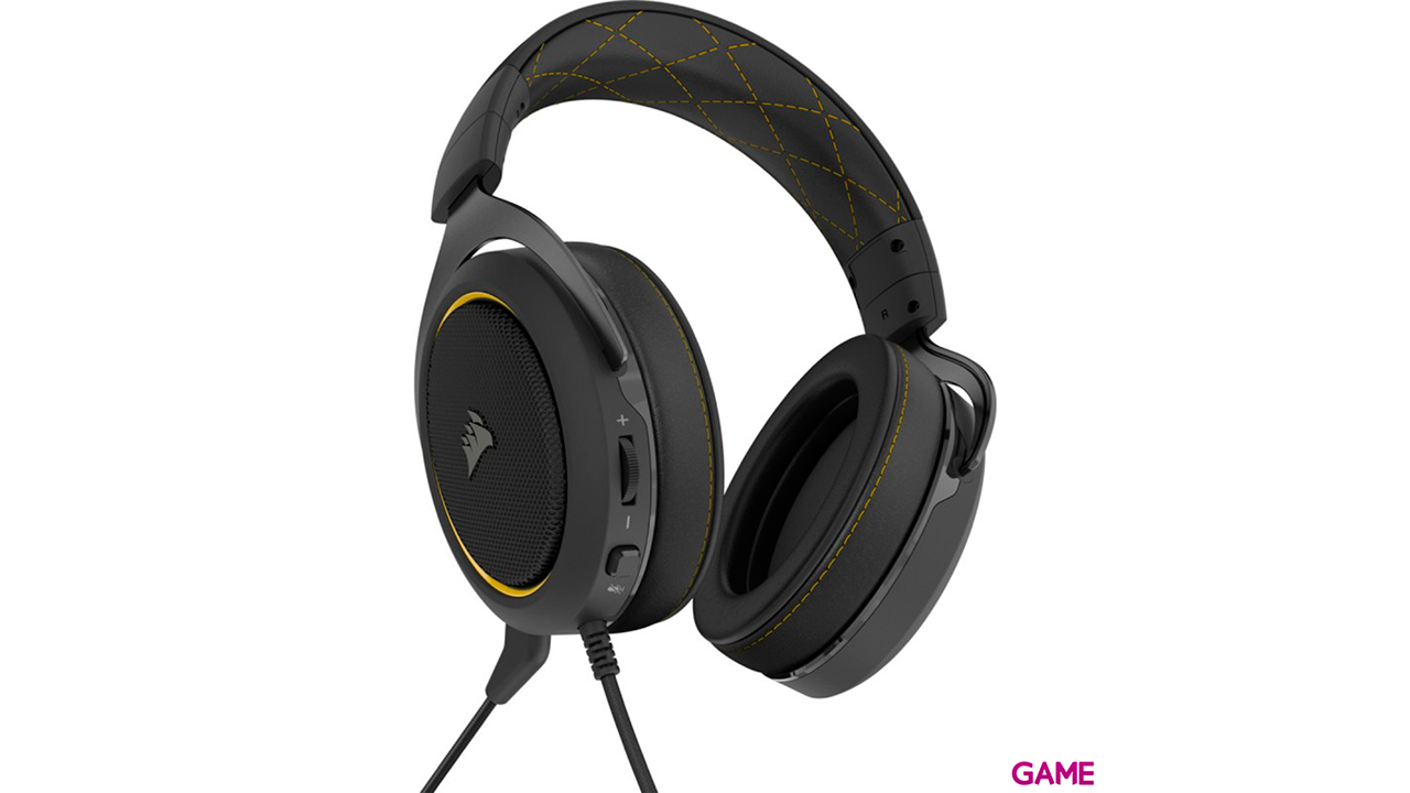 Corsair HS60 PRO STEREO Negro-Amarillo -PC-PS4-PS5-XBOX-SWITCH-MOVIL - Auriculares Gaming-2