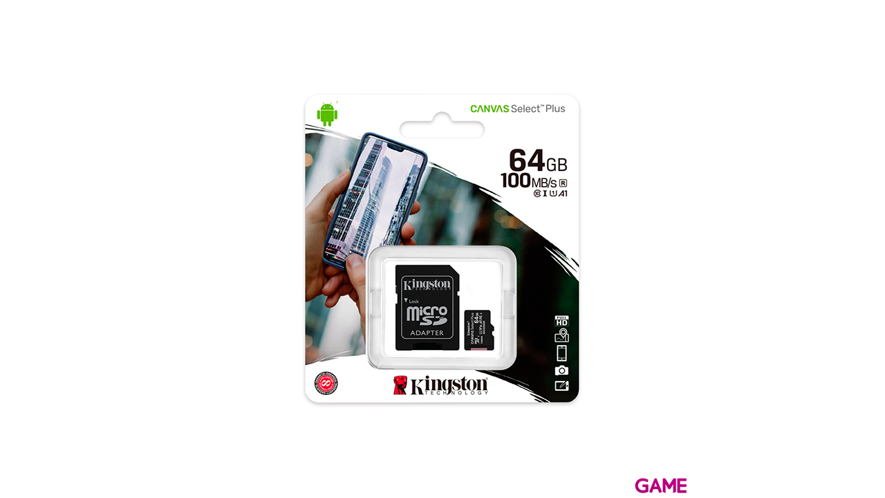 Kingston Technology Canvas Select Plus 64GB MicroSDXC Clase 10 UHS-I - Tarjeta Memoria-2