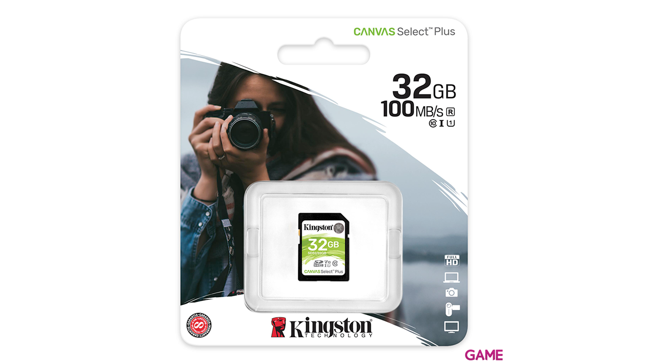 Kingston Canvas Select Plus 32GB SDHC Clase 10 UHS-I - Tarjeta Memoria-2