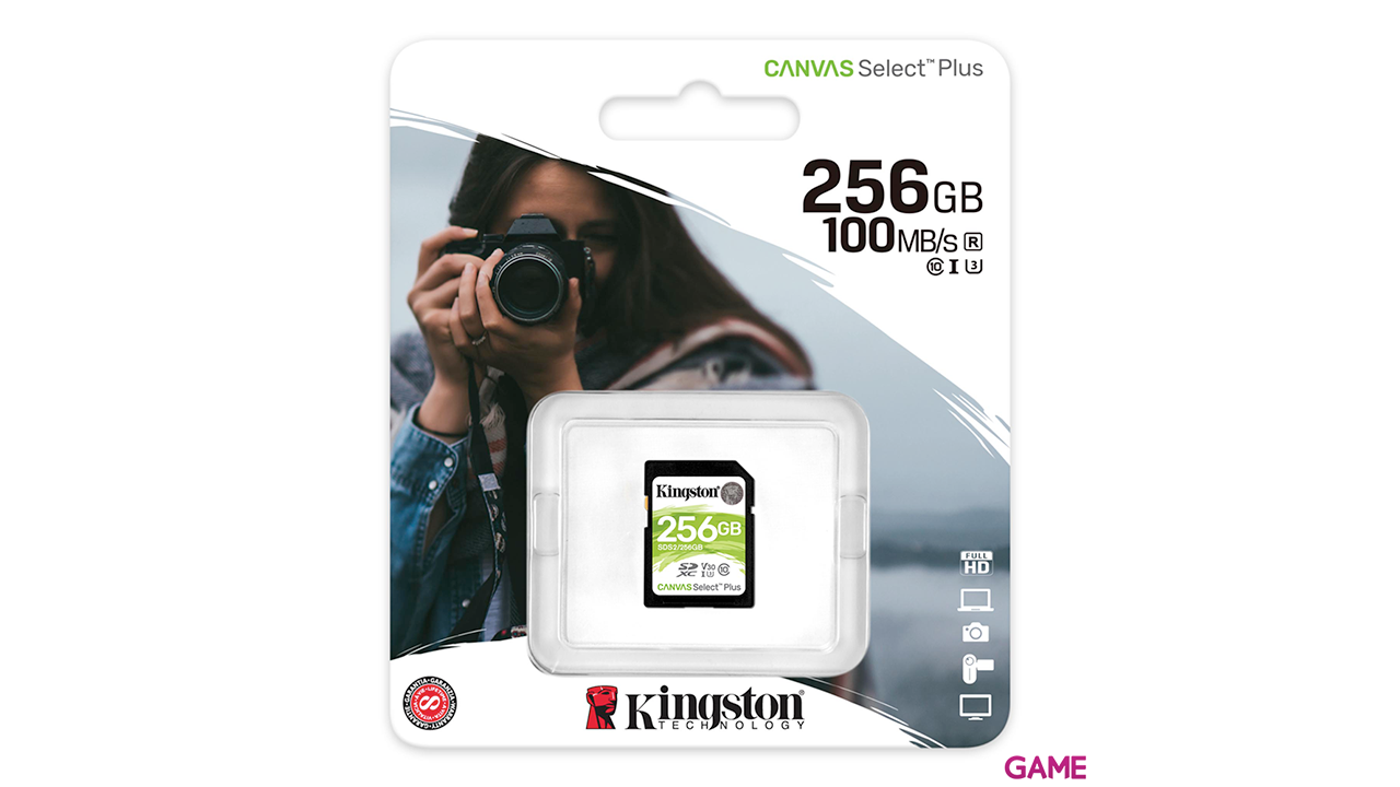 Kingston Technology Canvas Select Plus 256GB SDXC Clase 10 UHS-I - Tarjeta Memoria-2