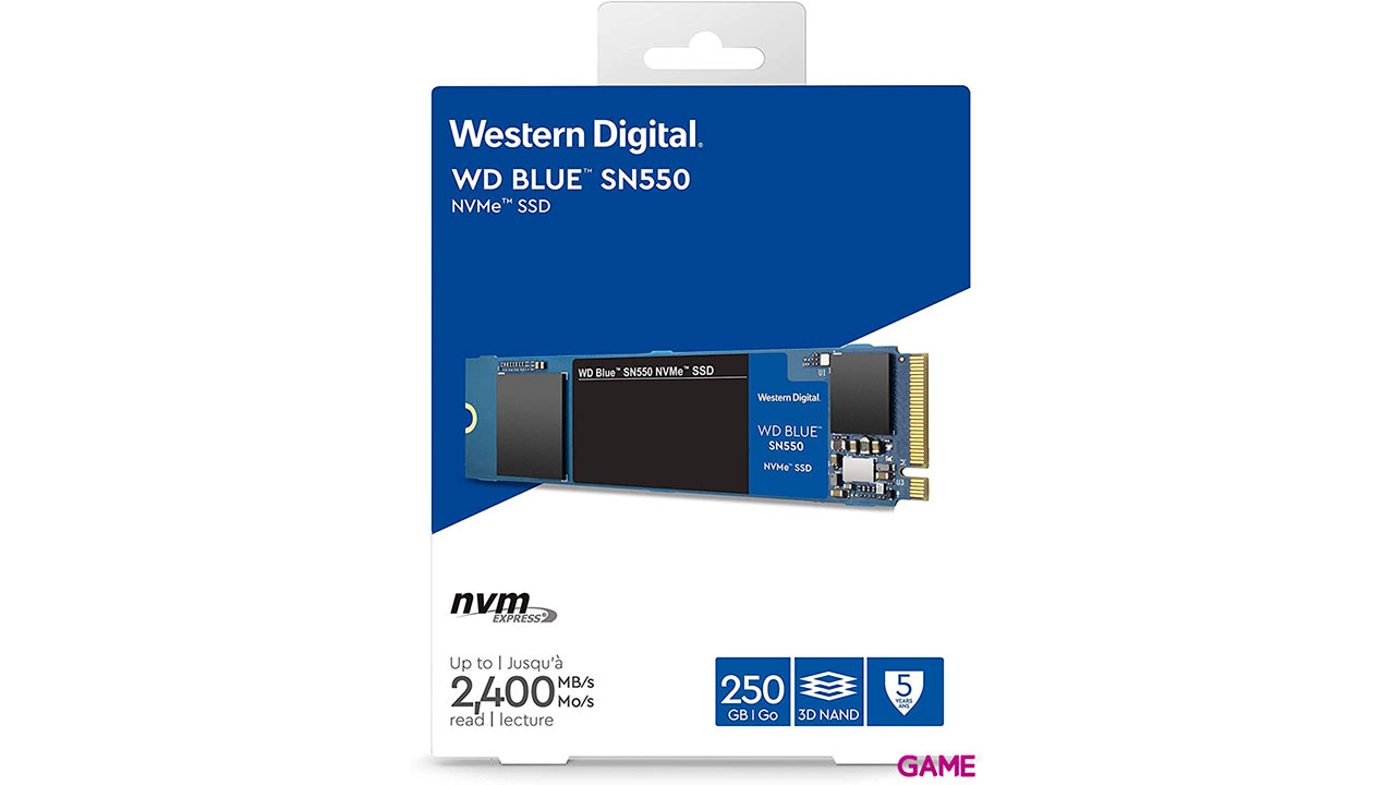 Western Digital WD Blue SN550 NVMe M.2 250 GB PCI Express 3.0 3D NAND - Disco Duro Interno-2