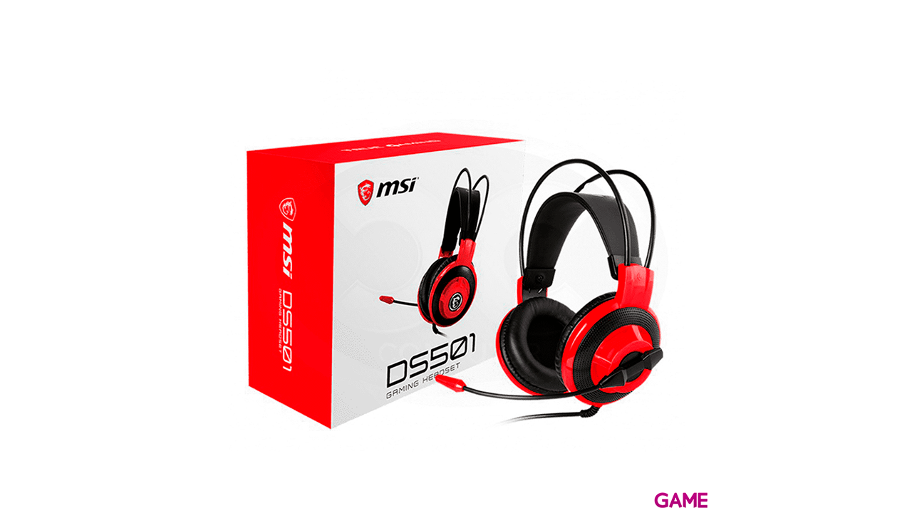 MSI DS501 Auriculares Diadema Negro, Rojo-6