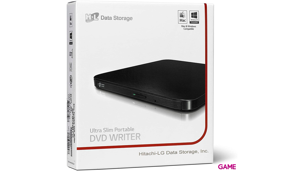 REGRABADORA ULTRA SLIM PORTABLE DVD-W NEGRO LG-3
