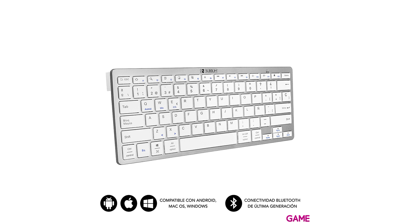 Subblim Wireless Bluetooth Dynamic Compact Silver - Teclado-0