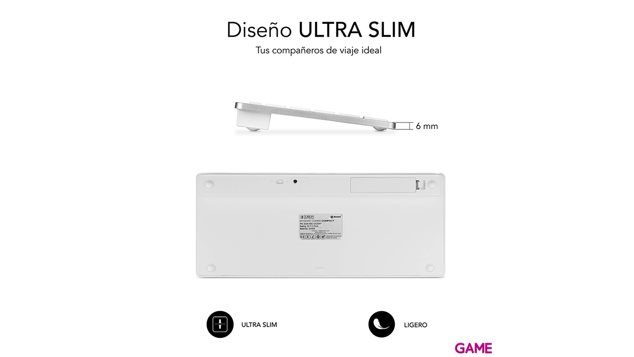 Subblim Wireless Bluetooth Dynamic Compact Silver - Teclado-2