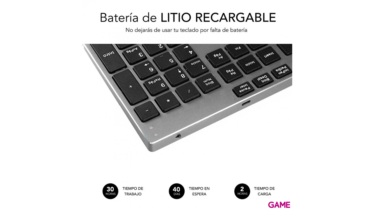 Subblim Adcanced Extended Wireless Bluetooth Aluminio Gris - Teclado-5