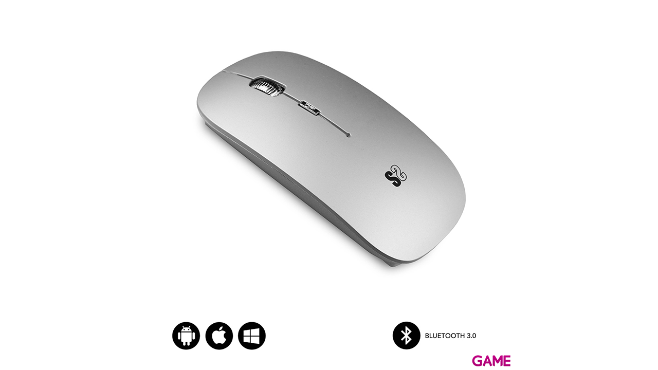 SUBBLIM RATON OPTICO WIRELESS BLUETOOTH BT MOUSE FLAT SILVER-0