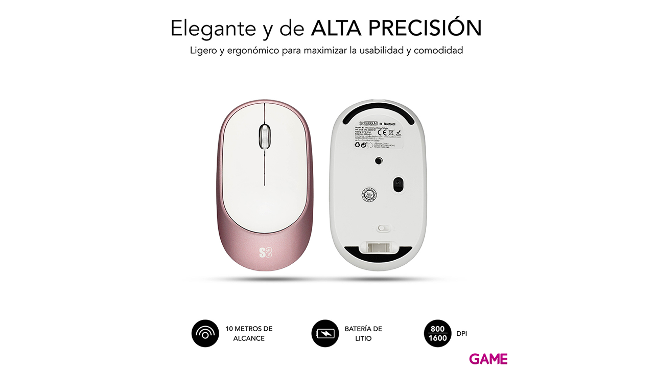 SUBBLIM RATON OPTICO WIRELESS BLUETOOTH SMART GOLD ROSE-2