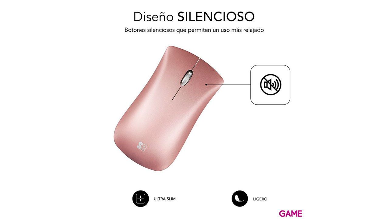 SUBBLIM RATON OPTICO WIRELESS BLUETOOTH BT MOUSE ELEGANT GOLD ROSE-4