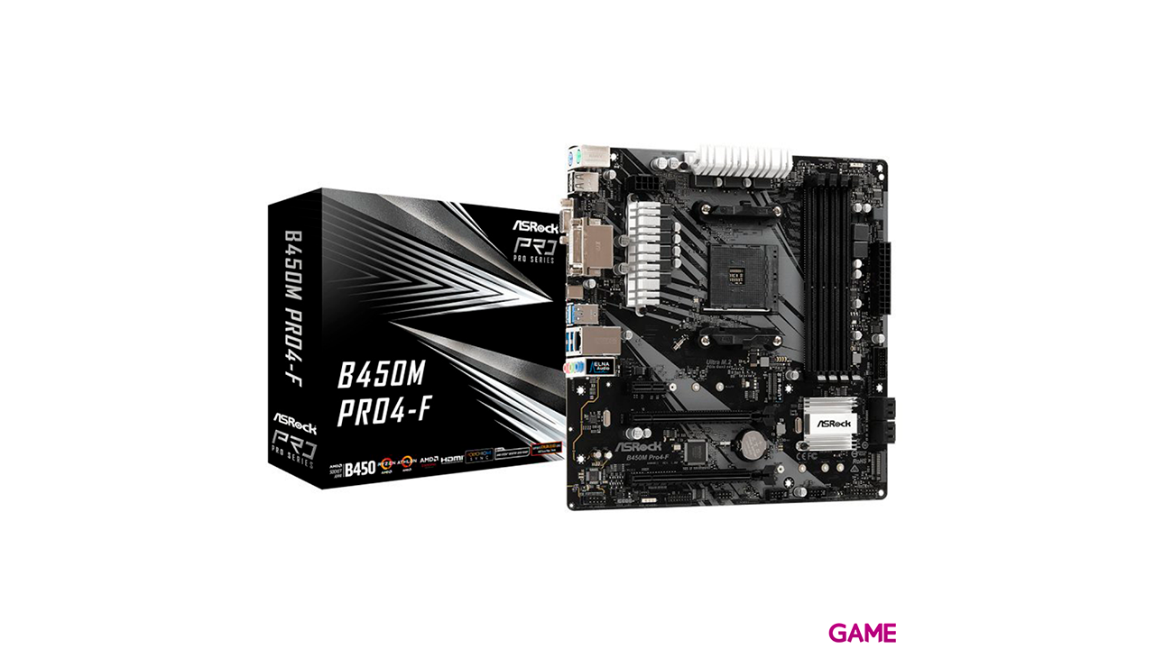 ASRock B450M Pro4-F Zocalo AM4 Micro ATX AMD B450 - Placa Base-0