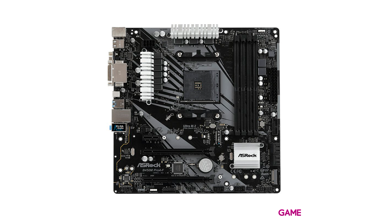 ASRock B450M Pro4-F Zocalo AM4 Micro ATX AMD B450 - Placa Base-1