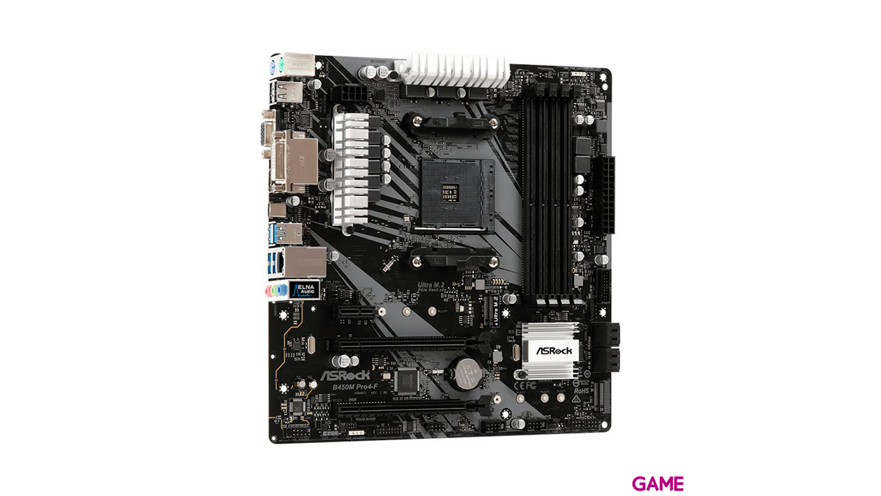 ASRock B450M Pro4-F Zocalo AM4 Micro ATX AMD B450 - Placa Base-3