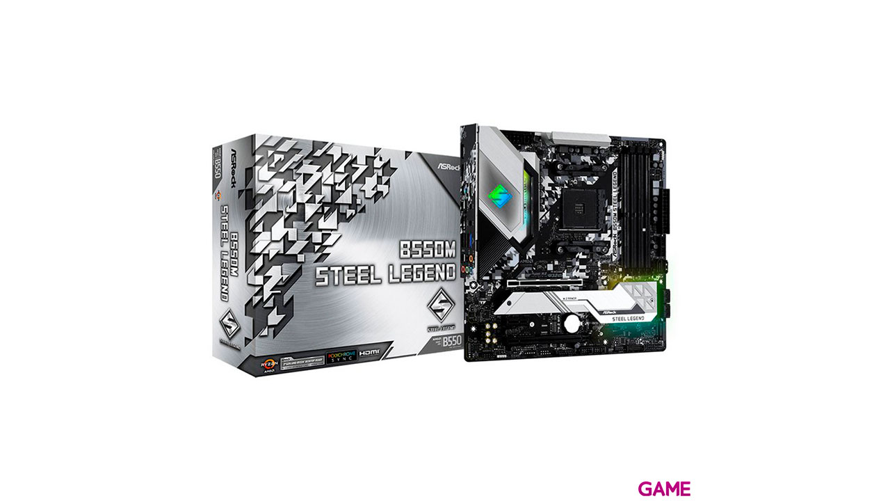 ASRock B550M Steel Legend Zocalo AM4 Micro ATX AMD B550 - Placa Base-0