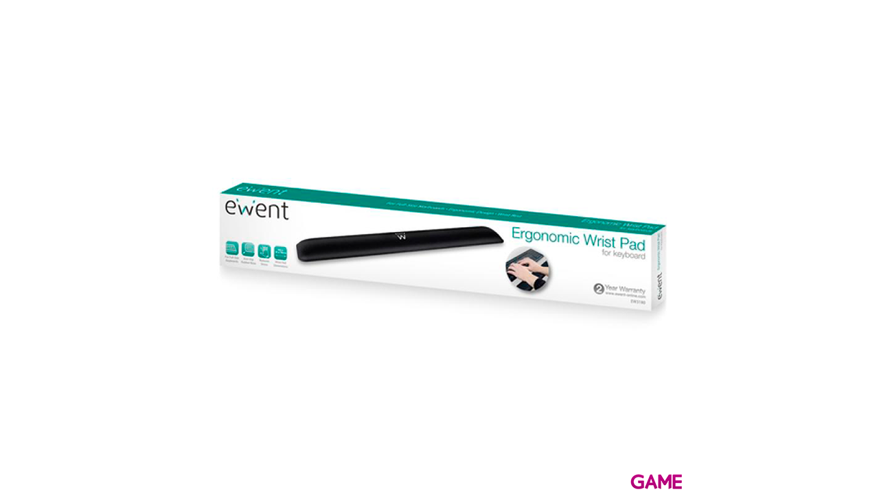 Ewent EW3180 descansa muñecas Poliéster, Caucho Negro-1