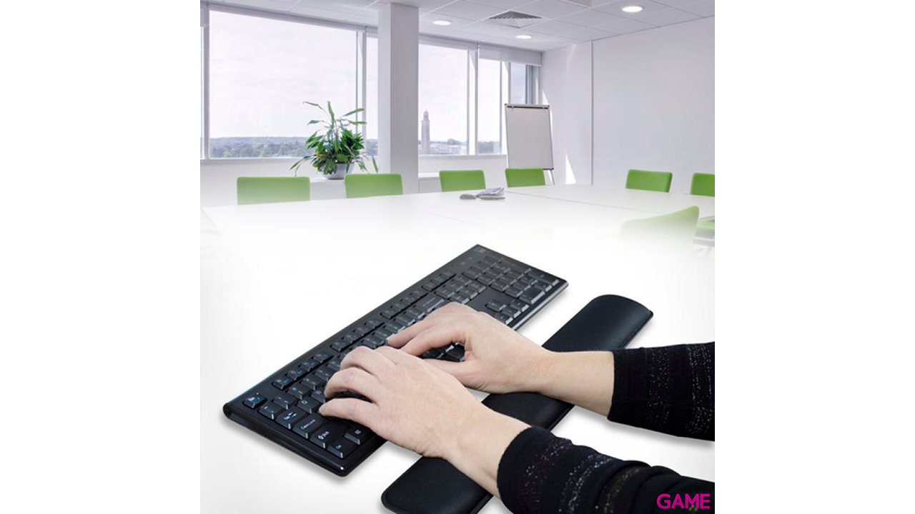 Ewent EW3180 descansa muñecas Poliéster, Caucho Negro-2