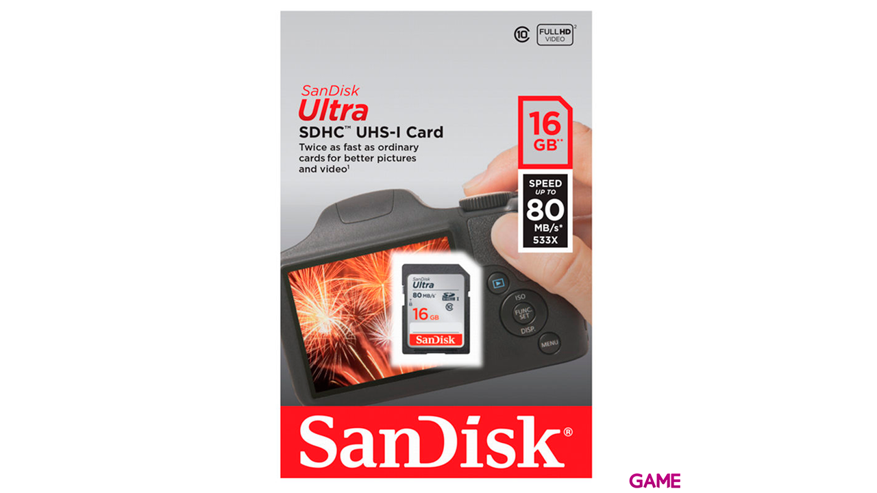 Sandisk Ultra memoria flash 16GB SDHC Clase 10 UHS-I-1