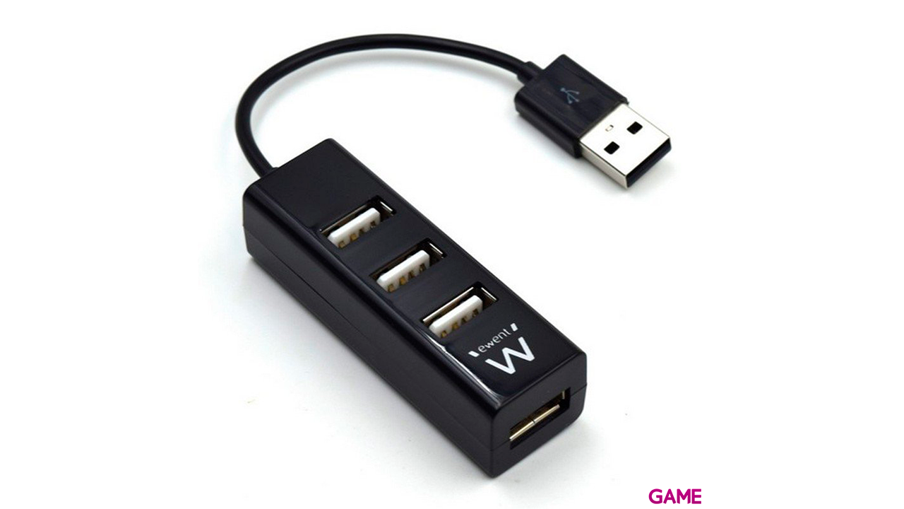 Ewent EW1123 USB 480 Mbit/s Negro - Hub-0