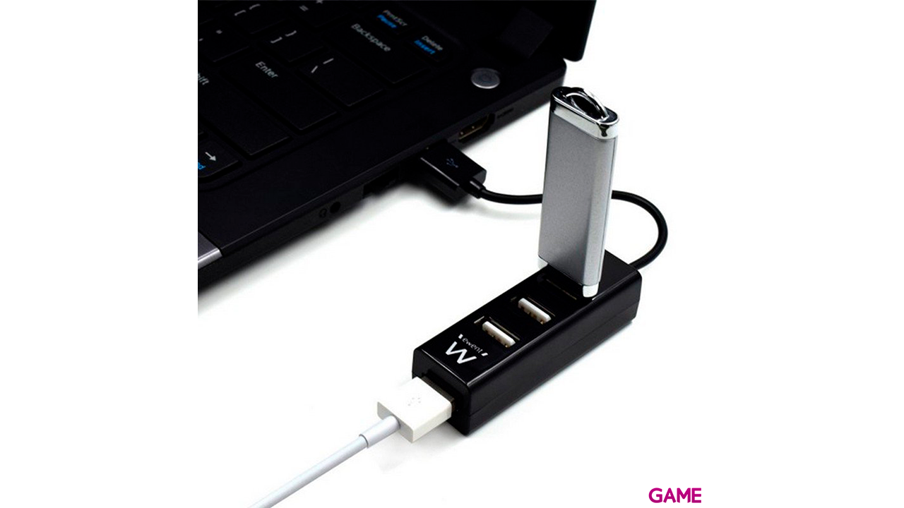 Ewent EW1123 USB 480 Mbit/s Negro - Hub-3