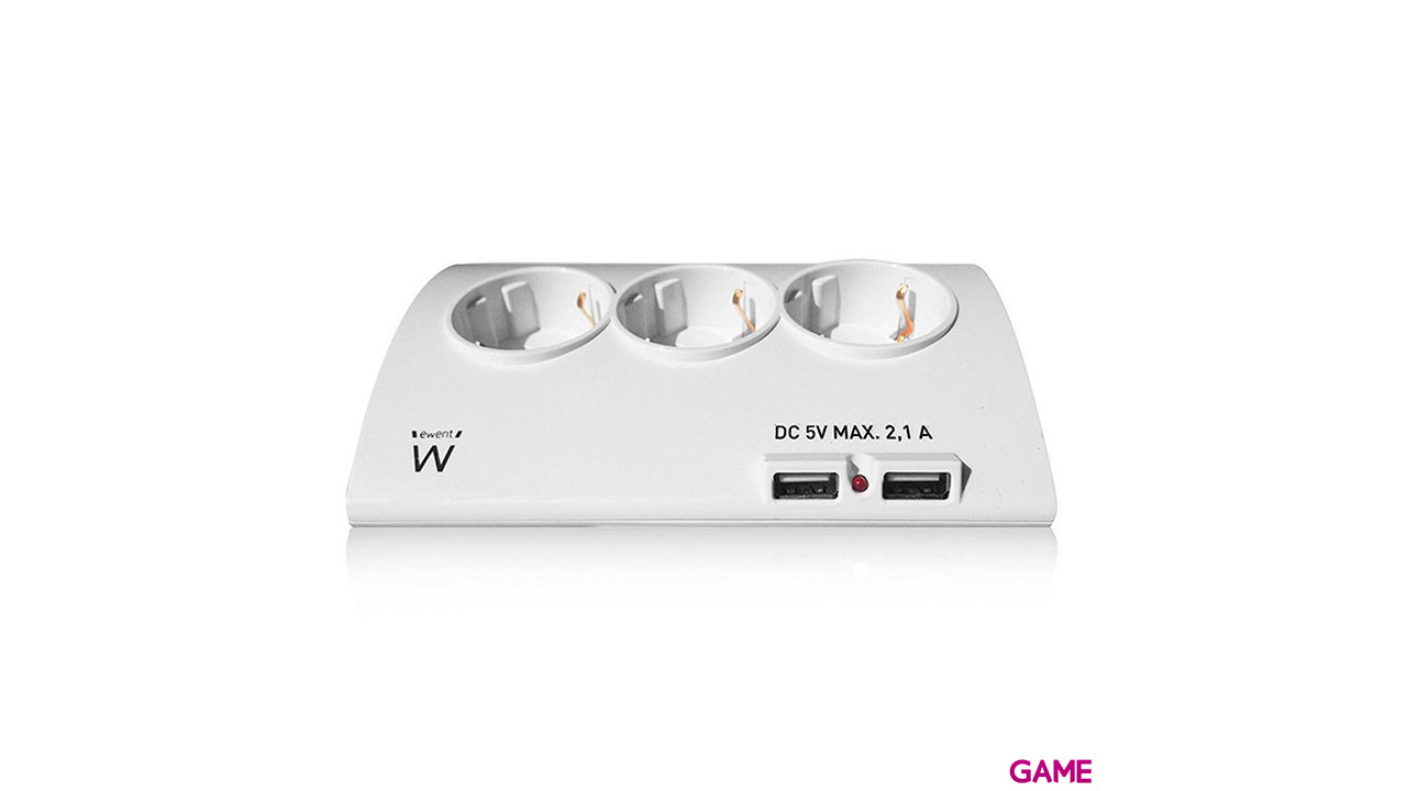 Ewent EW3935 base múltiple 1,5 m 5 salidas AC Interior Blanco-0